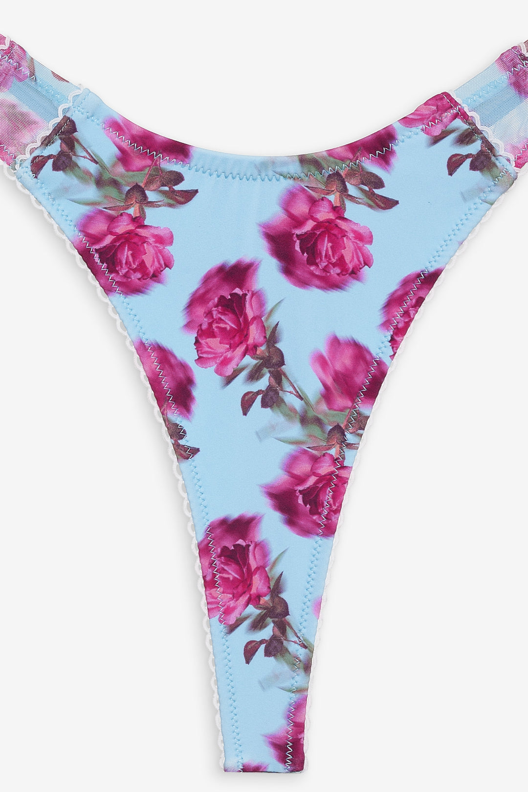 For Love and Lemons Floral Stems Bikini Bottom - Blue