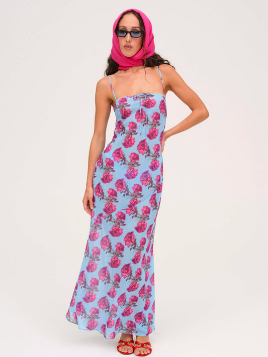 For Love and Lemons Marina Maxi Dress - Blue