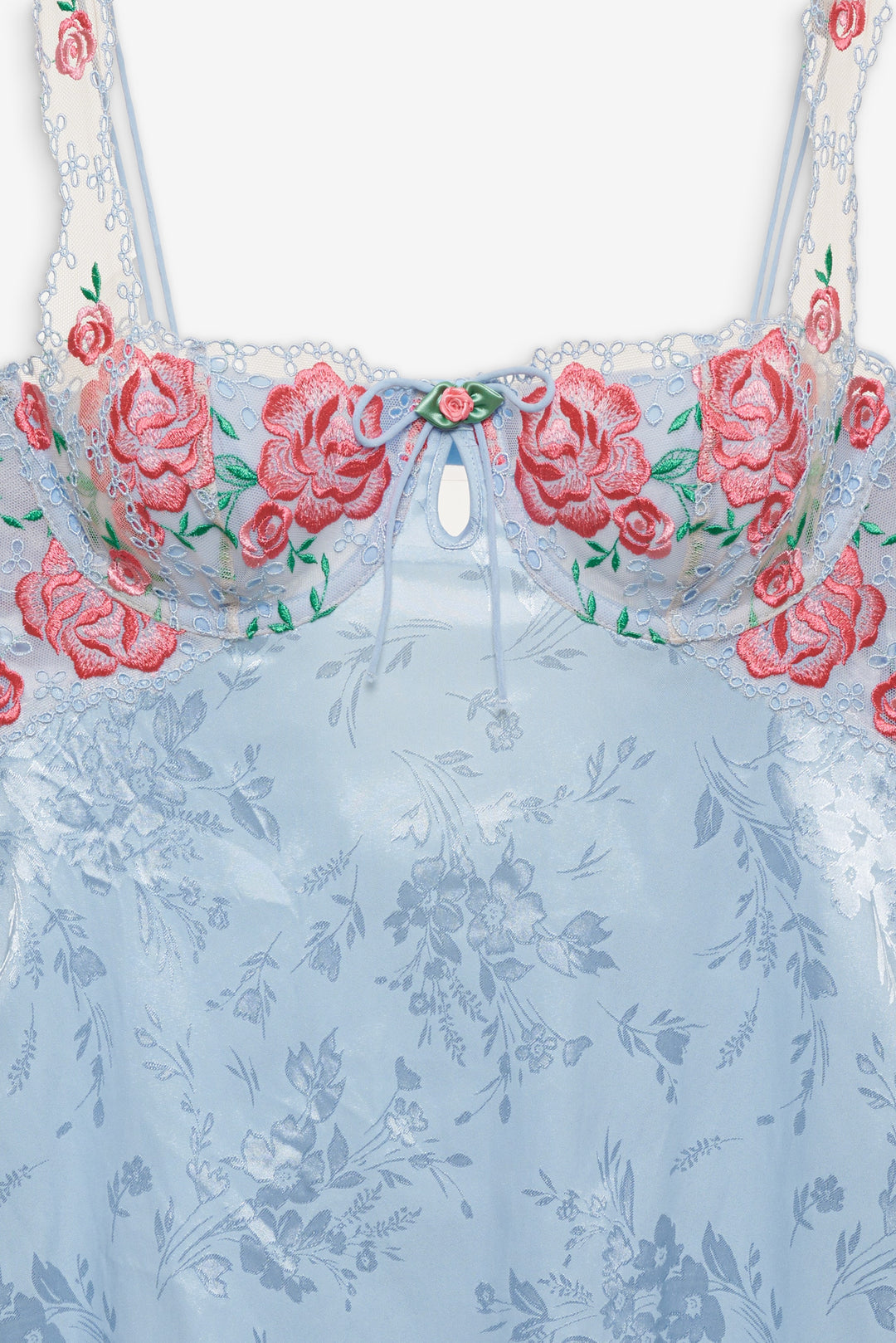 For Love and Lemons Vintage Rose Eyelet Slip - Blue