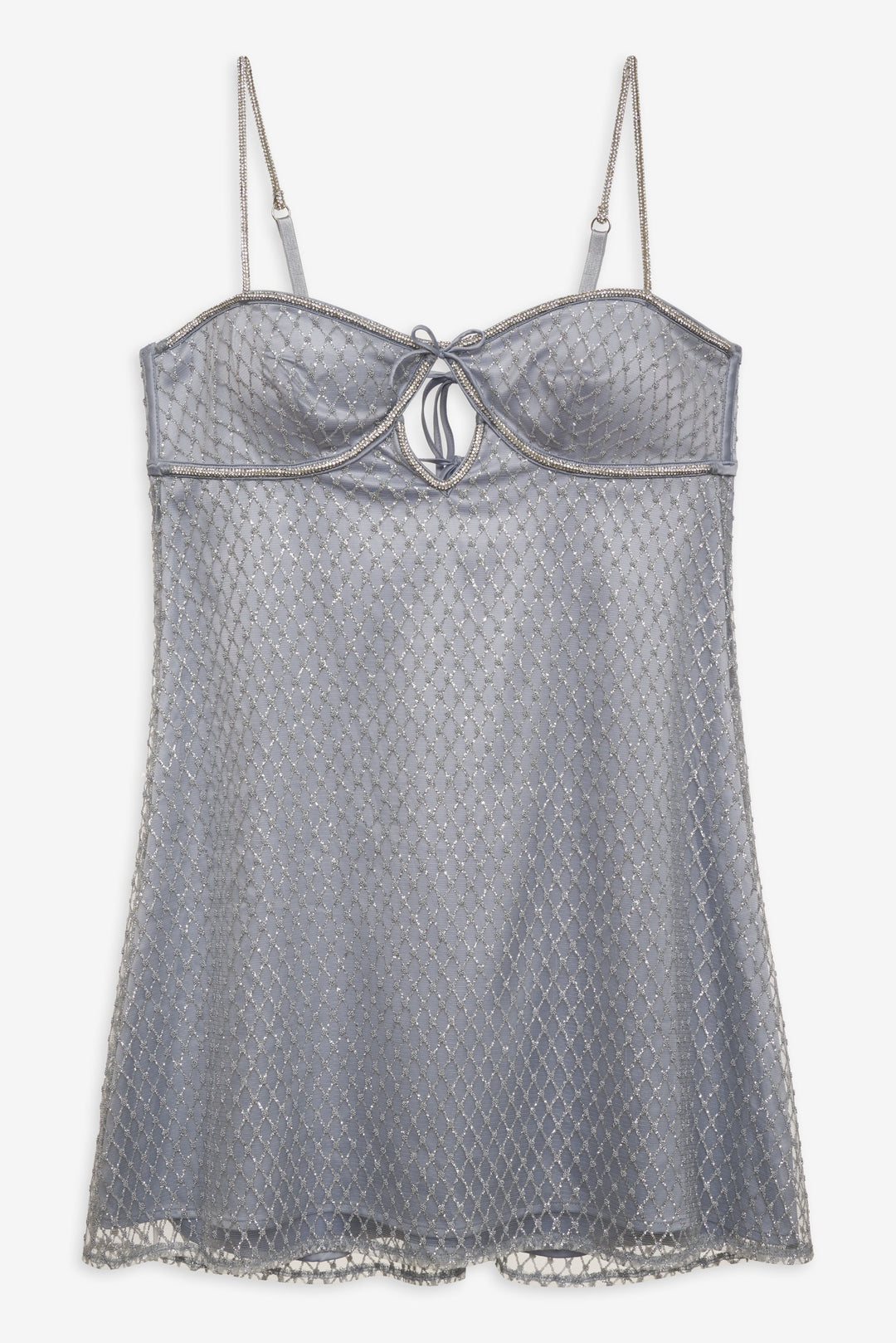 For Love and Lemons Glitter Slip Dress - Silver