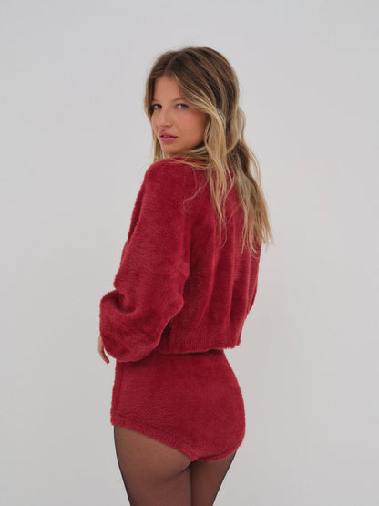 For Love and Lemons Fiona Cardigan - Red