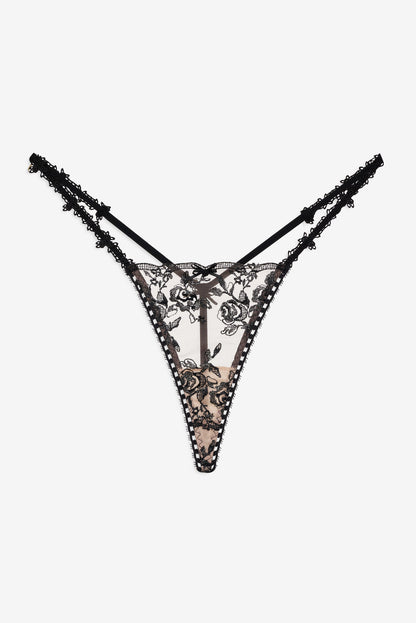 For Love and Lemons Sonia G String Panty - Black
