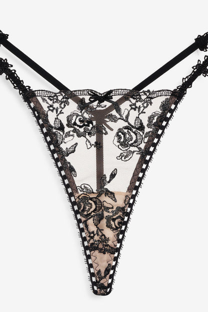 For Love and Lemons Sonia G String Panty - Black