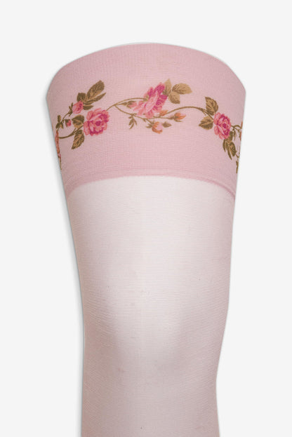 For Love and Lemons Rose Vine Thigh-High Socks - Pink
