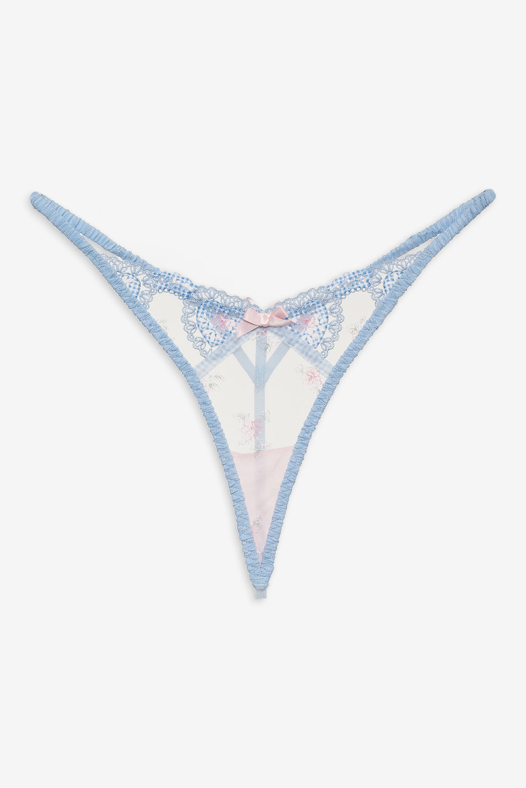 For Love and Lemons Dainty Doily Thong Panty - Blue