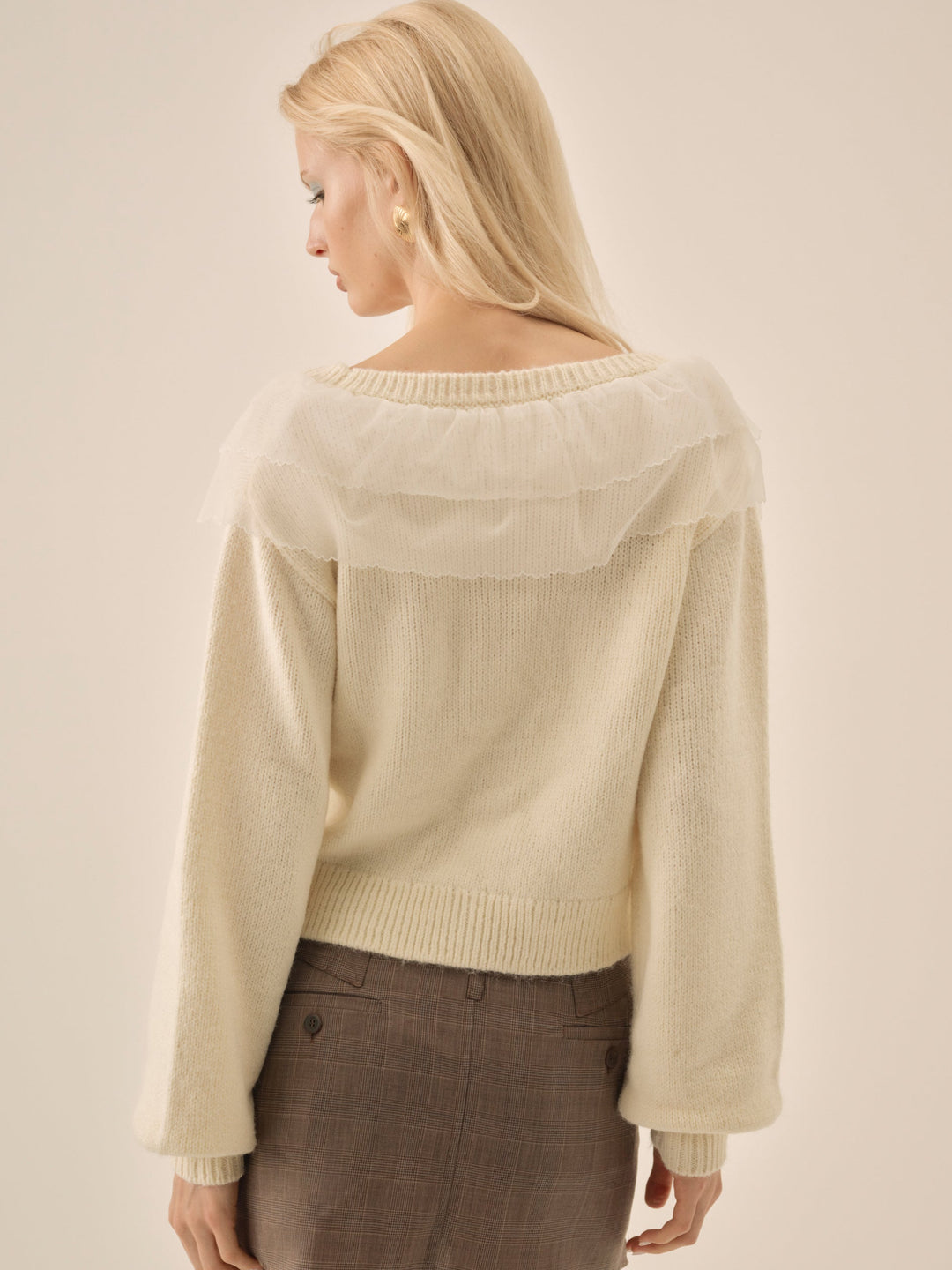 For Love and Lemons Aster Knit Cardigan - Cream