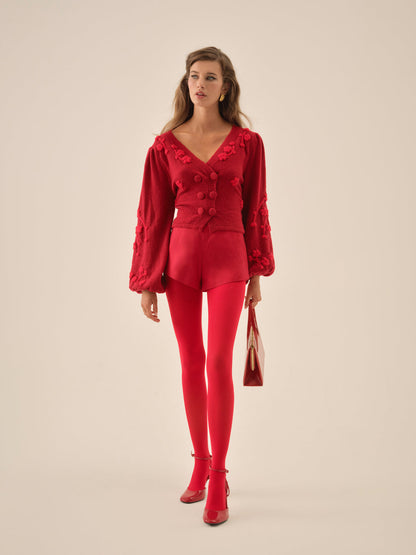For Love and Lemons Adalyn Cardigan - Red