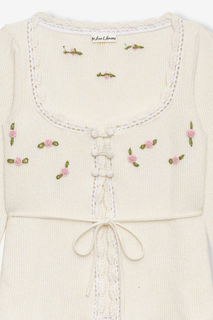 For Love and Lemons Pheobe Knit Top - Cream