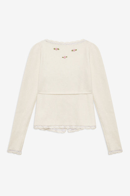For Love and Lemons Pheobe Knit Top - Cream