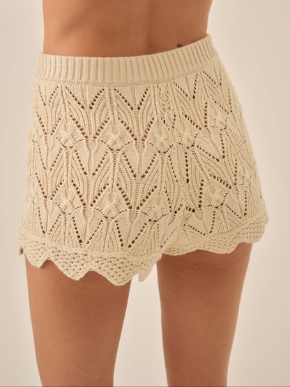 For Love and Lemons Lelia Knit Short - Cream