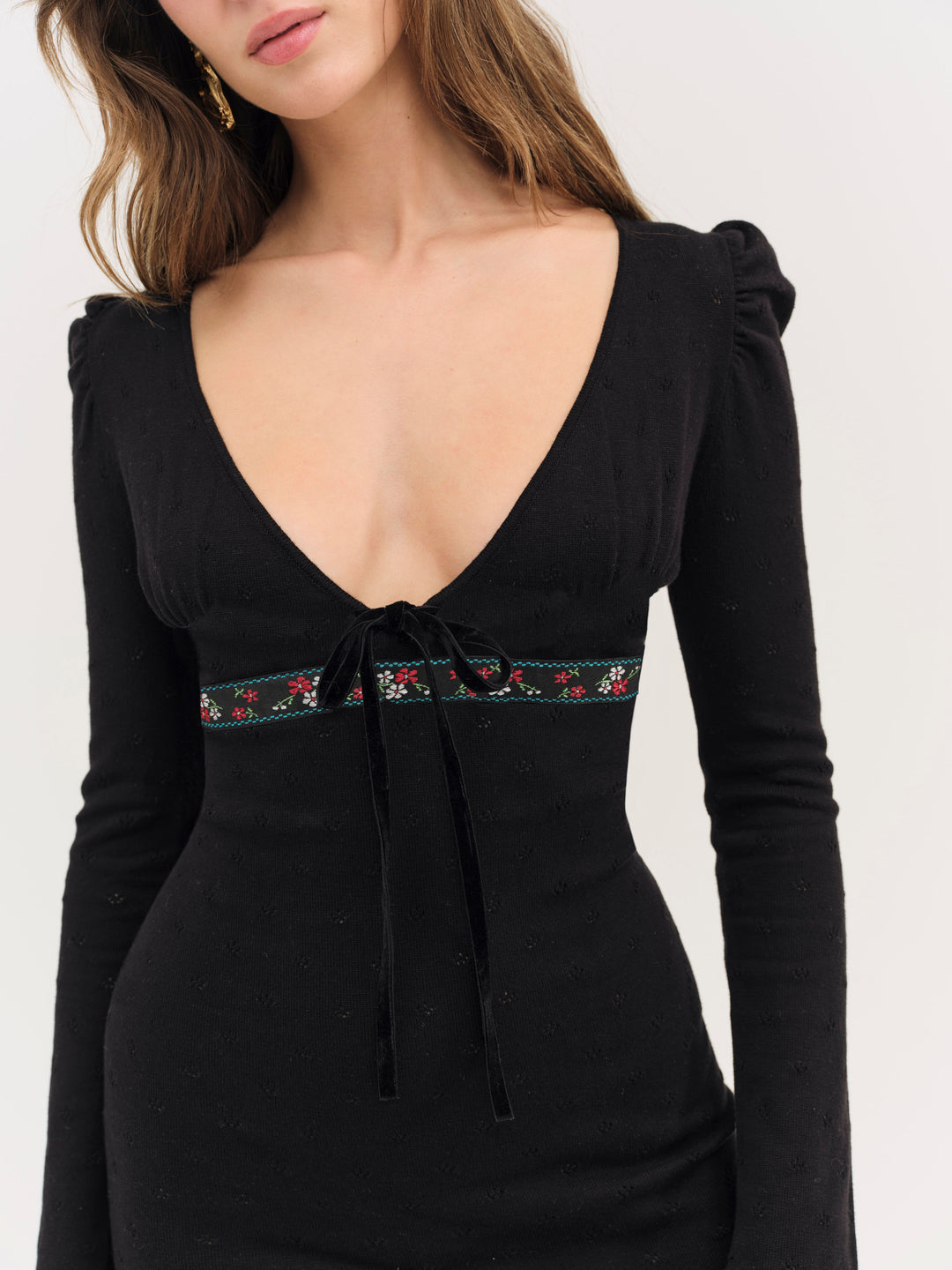 For Love and Lemons Naomi Knit Mini Dress - Black