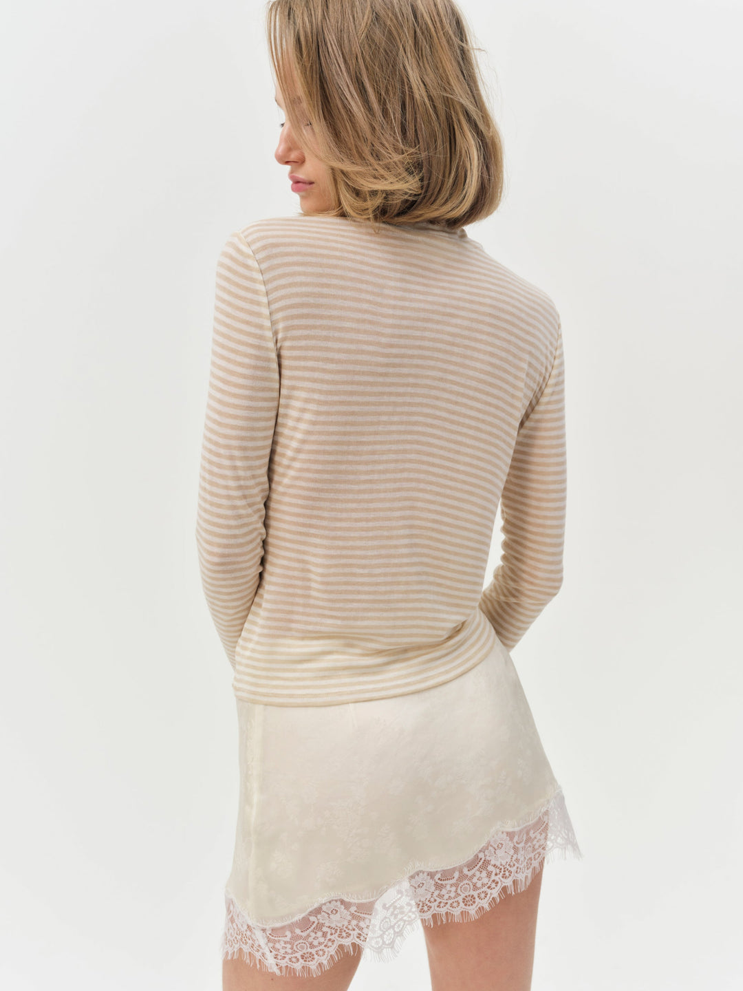 For Love and Lemons Athena Turtle Neck Top - Cream