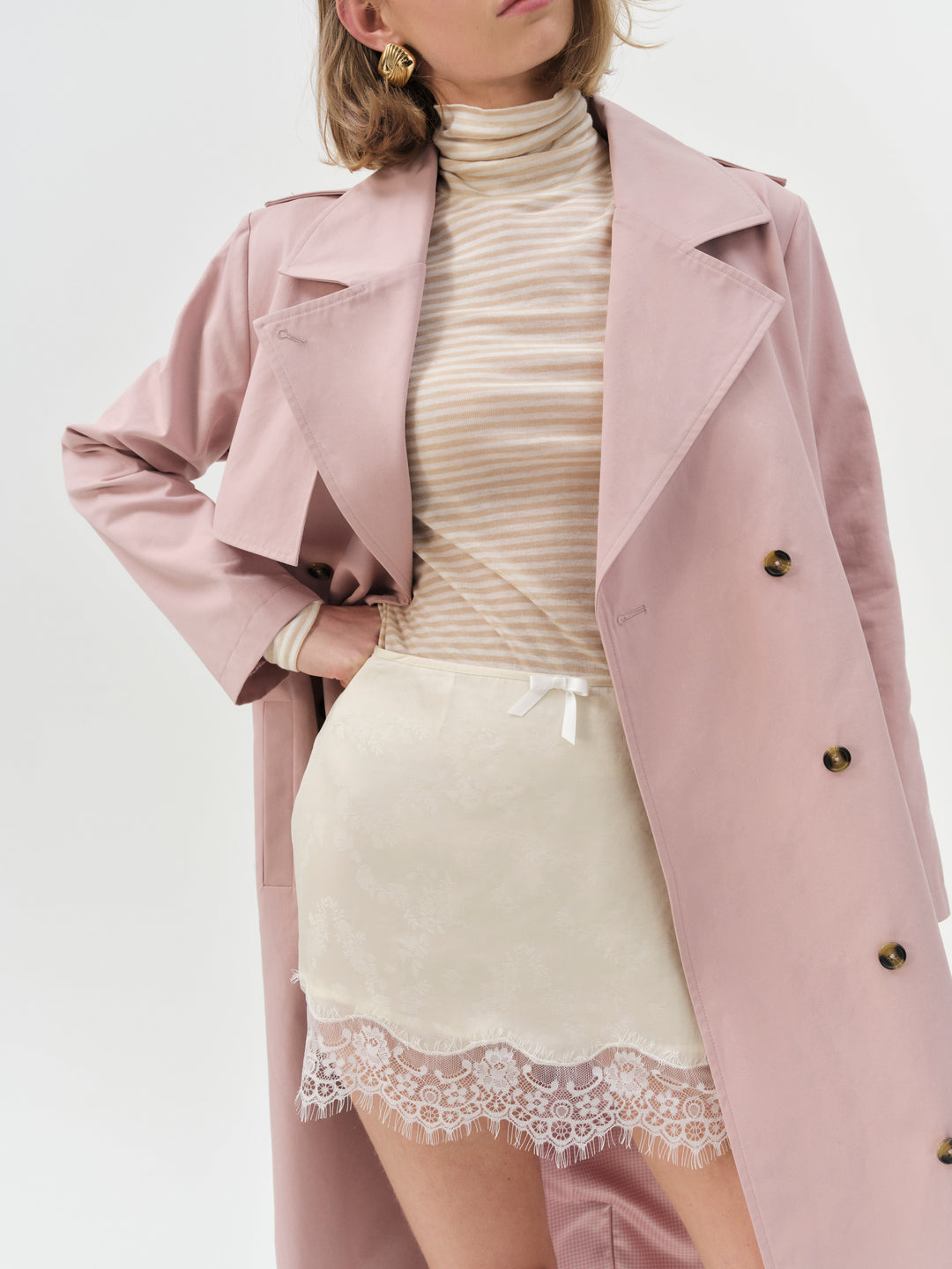 For Love and Lemons Athena Turtle Neck Top - Cream