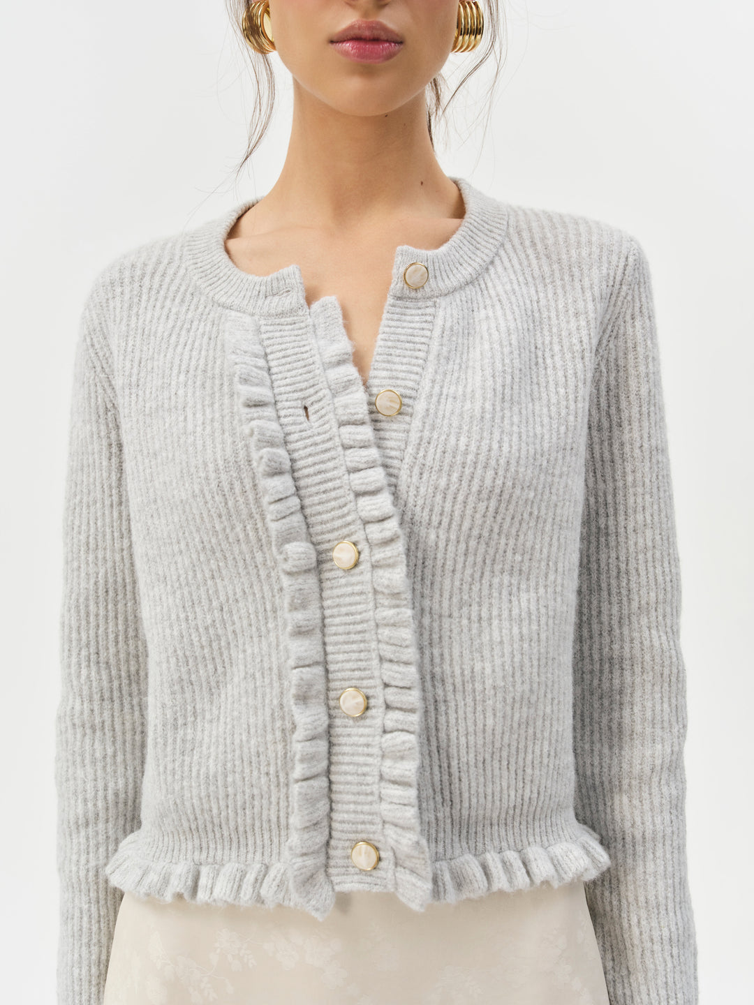 For Love and Lemons Mia Soft Knit Cardigan - Grey