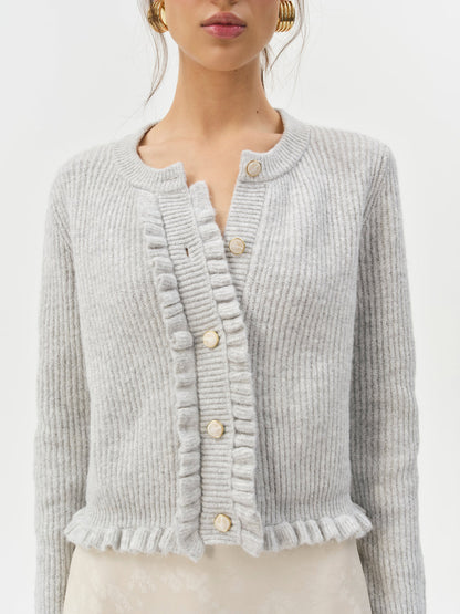 For Love and Lemons Mia Soft Knit Cardigan - Grey