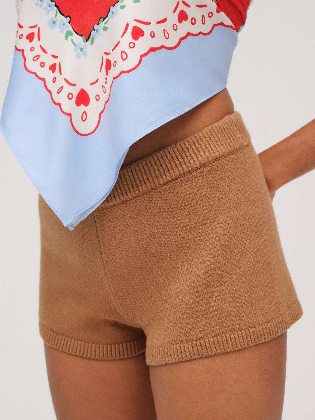 For Love and Lemons Ellie Knit Short - CAMEL