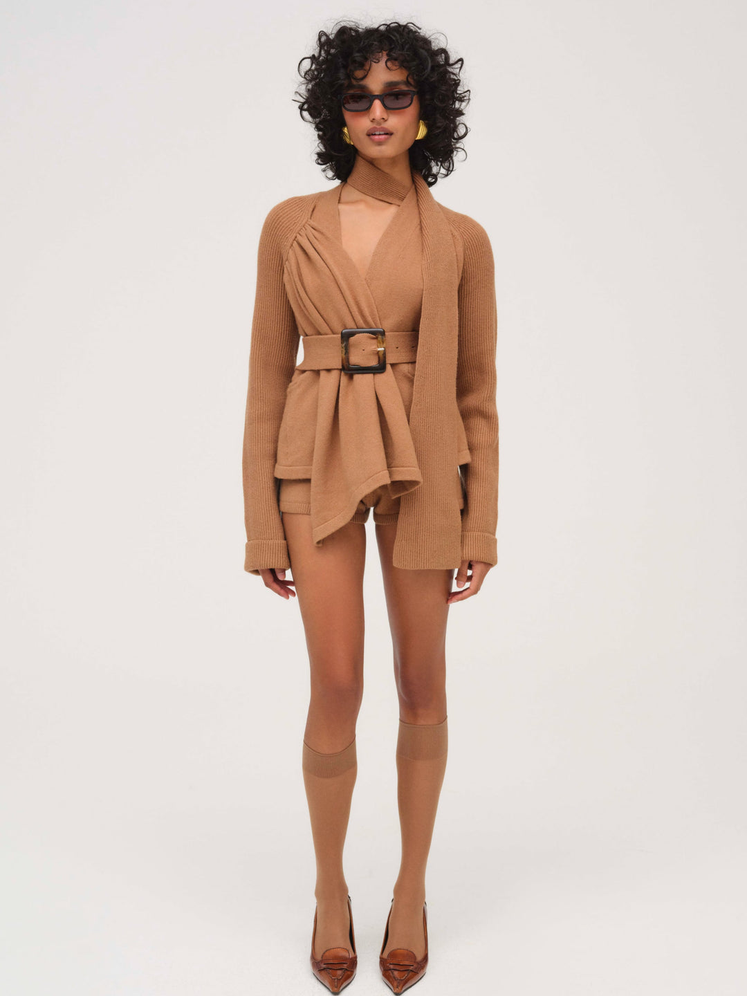 For Love and Lemons Ellie Knit Short - CAMEL