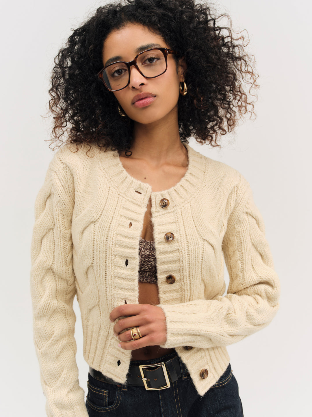 For Love and Lemons Regina Cardigan - Tan