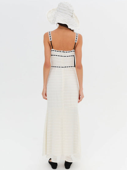 For Love and Lemons Mayfair Crochet Maxi Dress - White