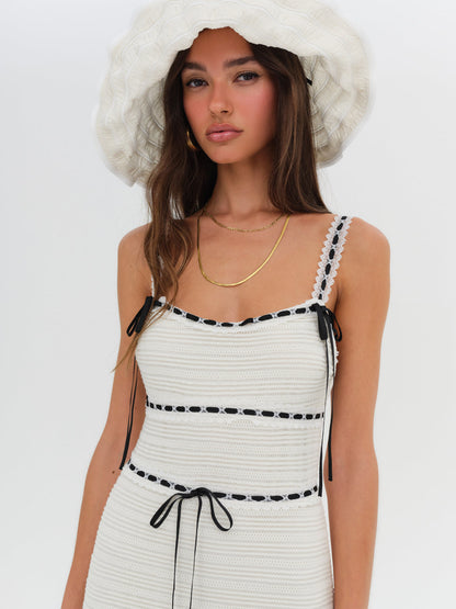 For Love and Lemons Mayfair Crochet Maxi Dress - White