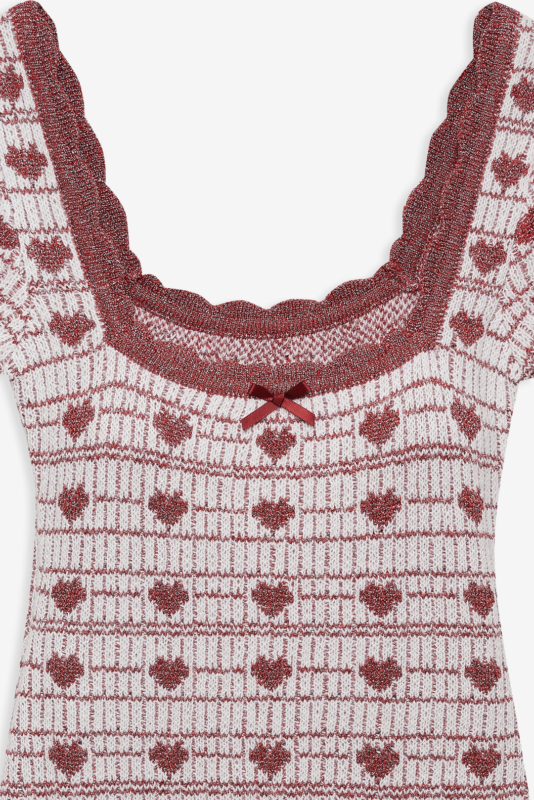 For Love and Lemons Candy Heart Knit Mini Dress - Cream