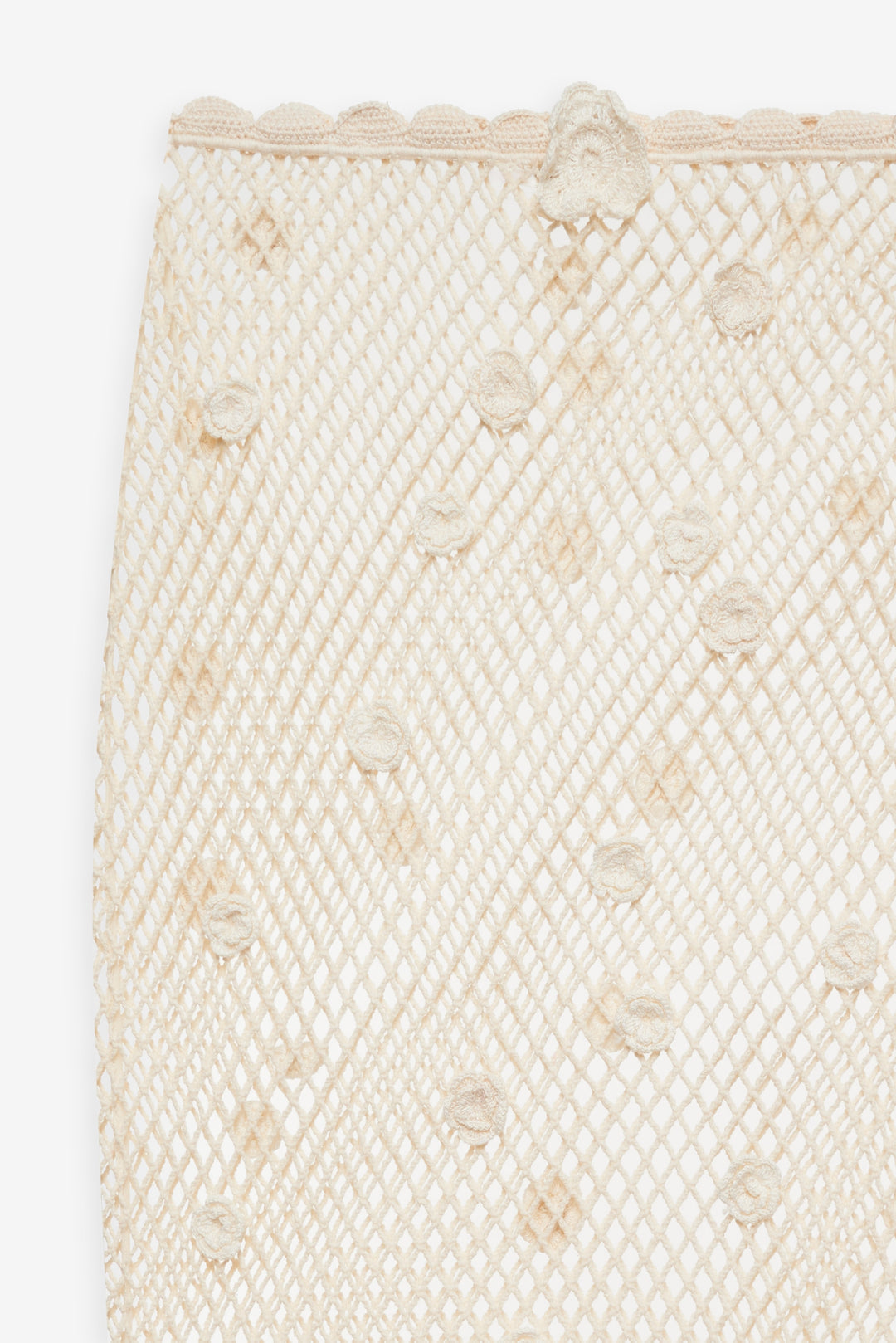 For Love and Lemons Betty Bouquet Knit Midi Skirt - Cream