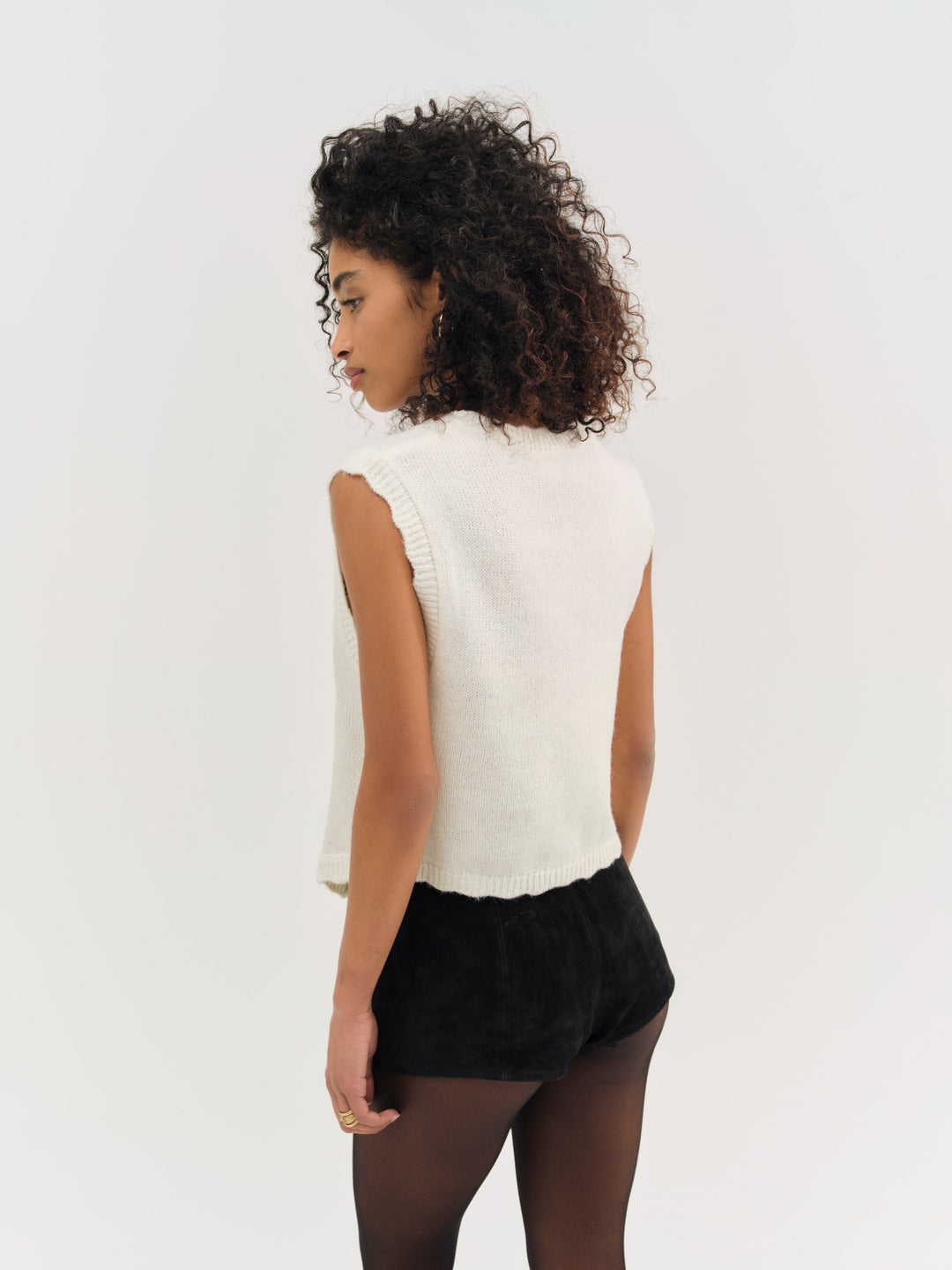 For Love and Lemons Molly Embroidered Sweater Vest - Cream