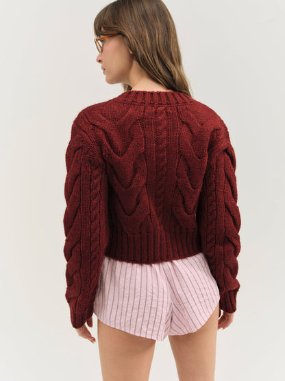 For Love and Lemons Regina Cardigan - Red