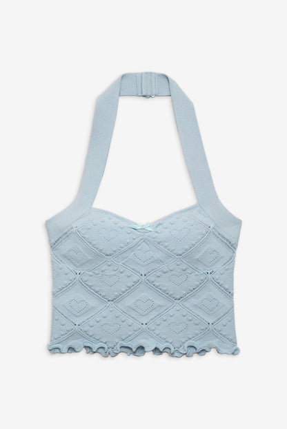 For Love and Lemons Coco Knit Tank - Baby Blue