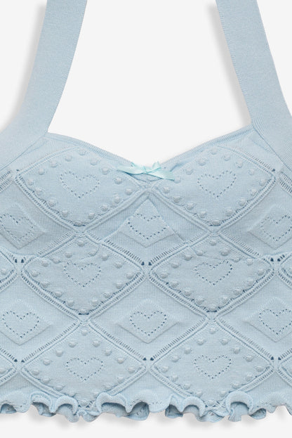 For Love and Lemons Coco Knit Tank - Baby Blue