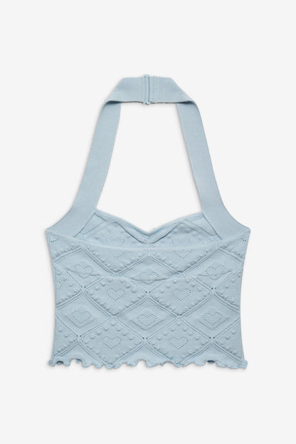 For Love and Lemons Coco Knit Tank - Baby Blue