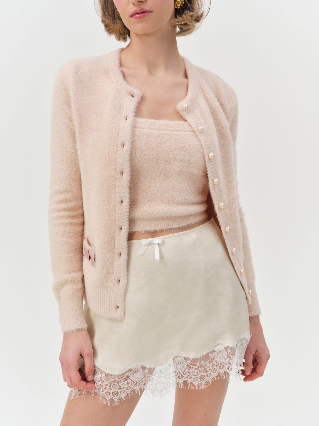 For Love and Lemons Harper Cardigan - Pink