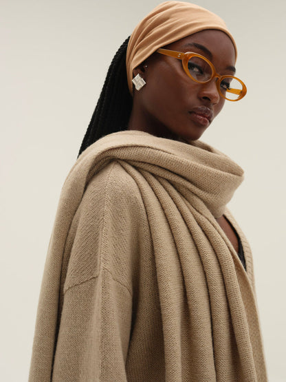For Love and Lemons Solana Cardigan with Scarf - Tan