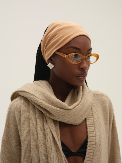 For Love and Lemons Solana Cardigan with Scarf - Tan