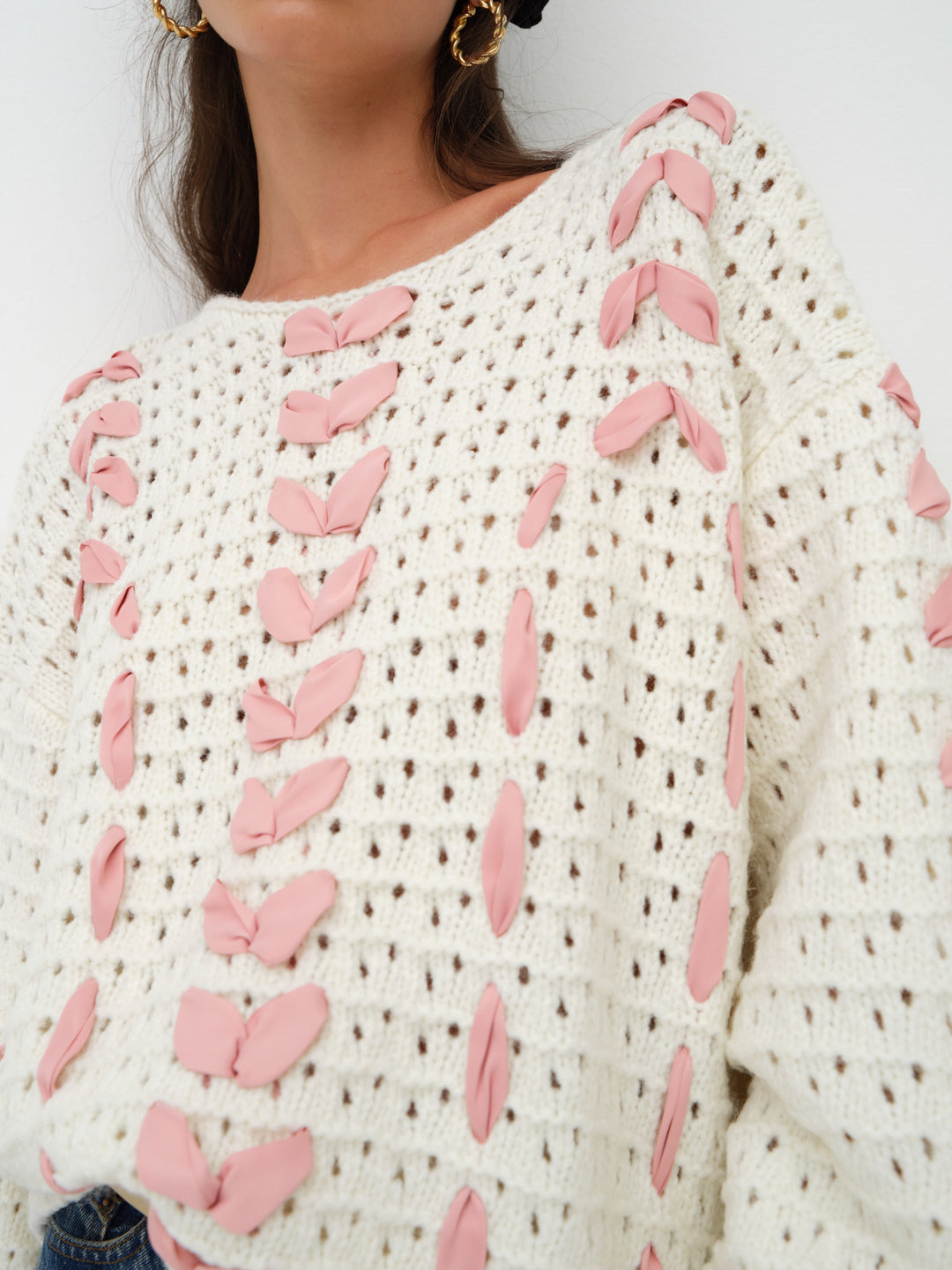 For Love and Lemons Laurel Oversized Sweater - White
