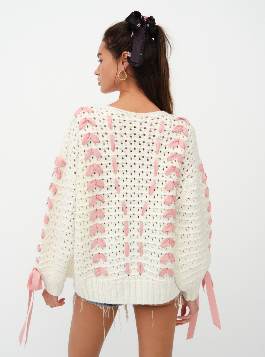 For Love and Lemons Laurel Oversized Sweater - White