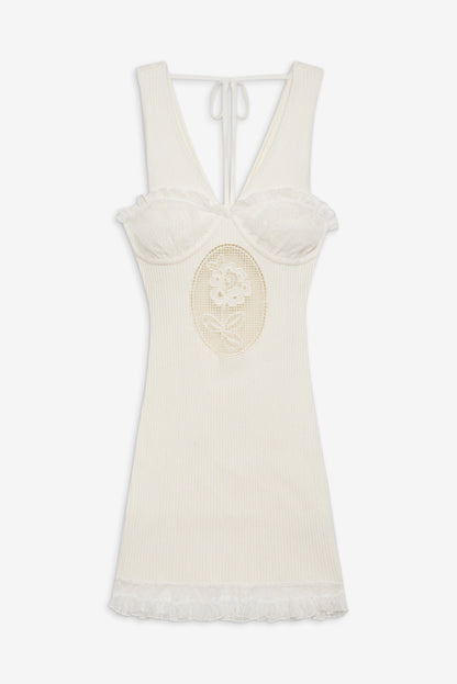 For Love and Lemons Lyon Knit Mini Dress - White