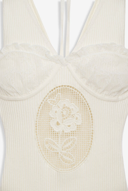 For Love and Lemons Lyon Knit Mini Dress - White