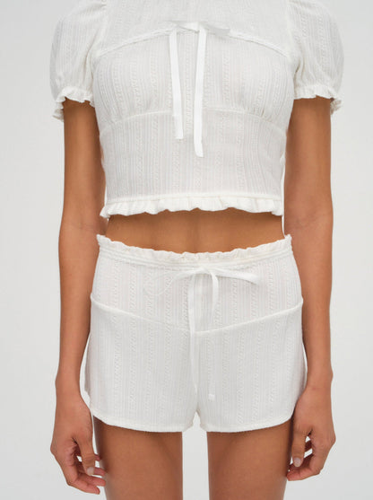 For Love and Lemons Allison Pointelle Short - White