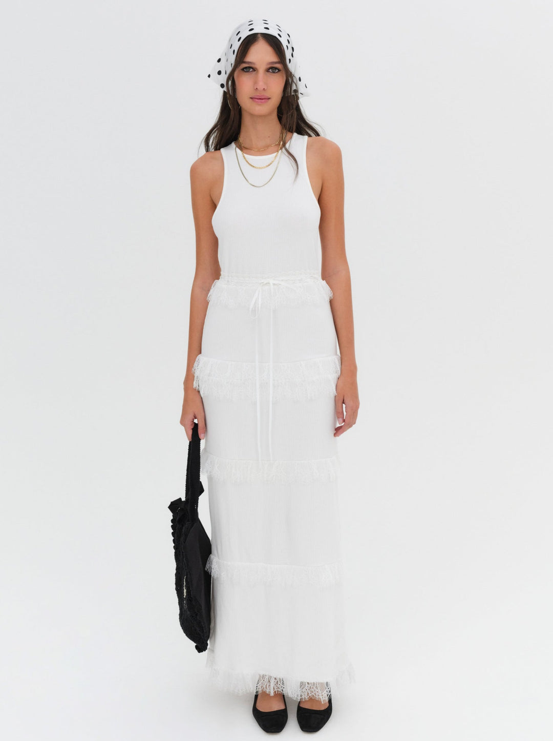 For Love and Lemons Joan Maxi Dress - White