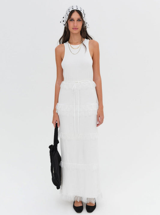 For Love and Lemons Joan Maxi Dress - White