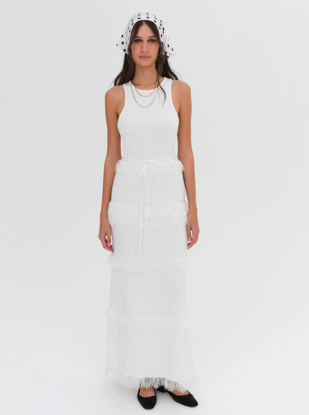 For Love and Lemons Joan Maxi Dress - White