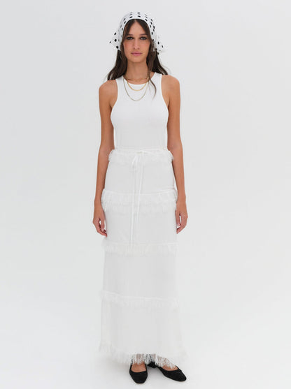 For Love and Lemons Joan Maxi Dress - White