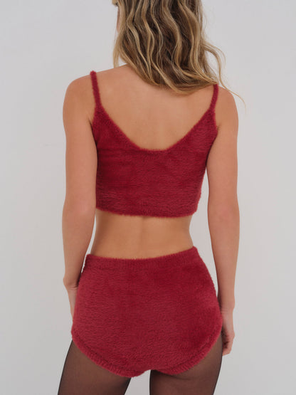For Love and Lemons Fiona Crop Top - Red