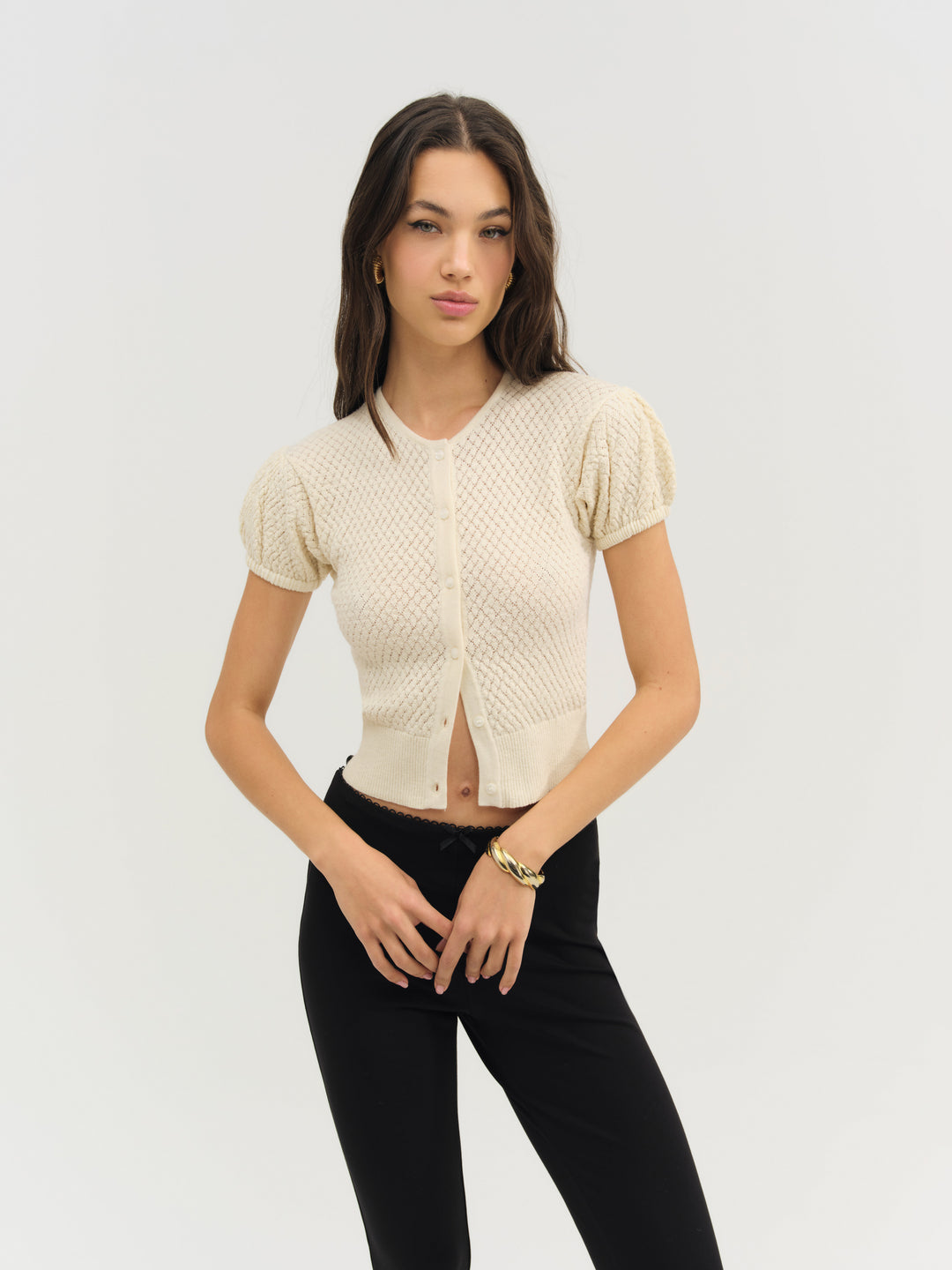 For Love and Lemons Maritime Knit Cardigan & Scarf - Cream