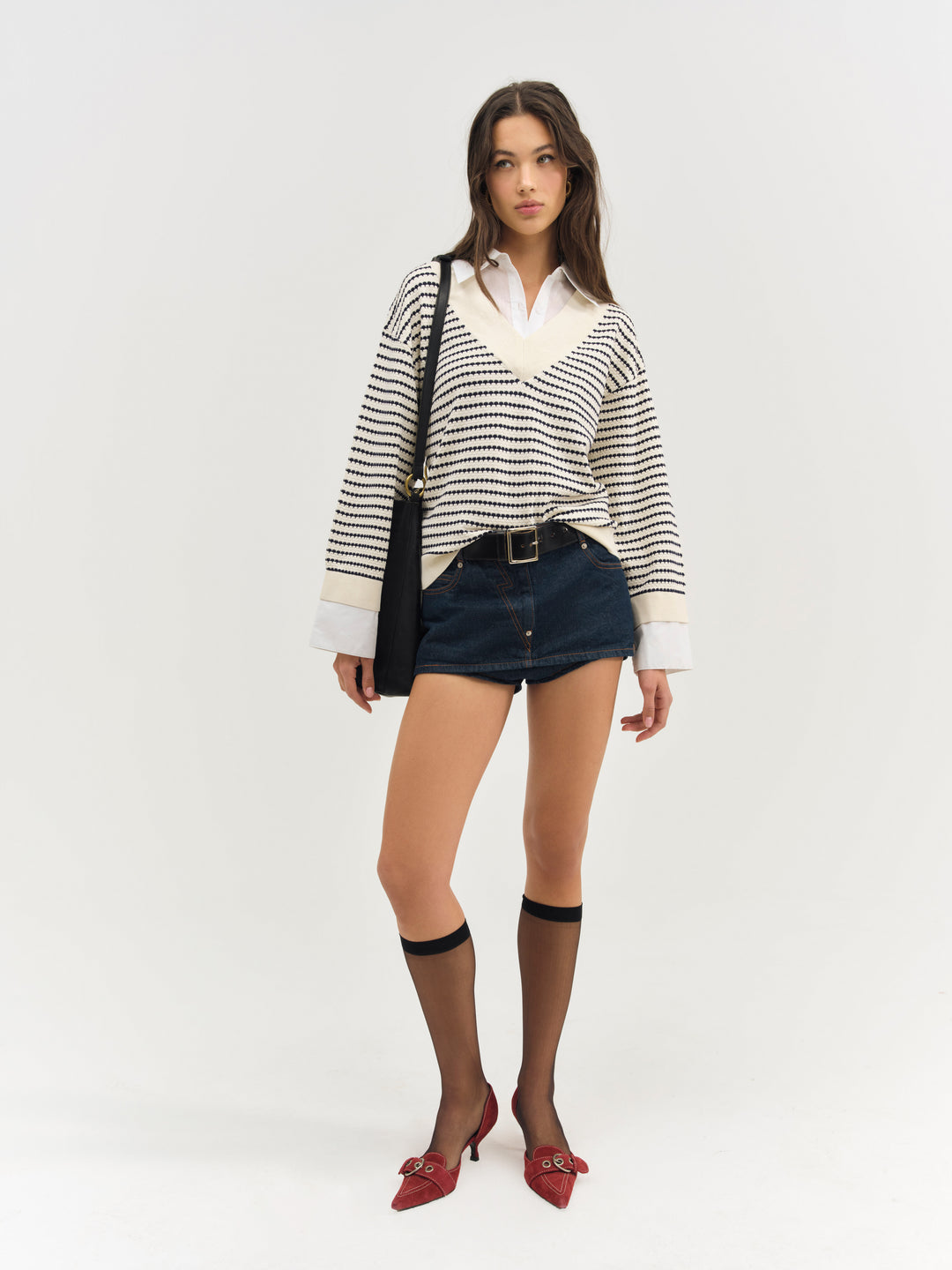 For Love and Lemons Regatta Stripe Knit Sweater - Cream