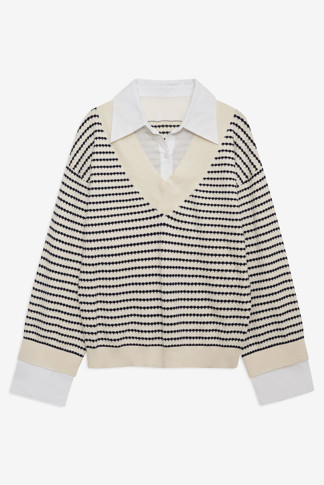For Love and Lemons Regatta Stripe Knit Sweater - Cream