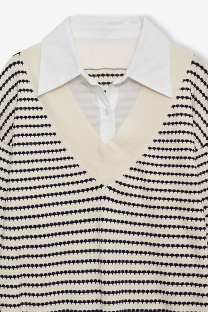 For Love and Lemons Regatta Stripe Knit Sweater - Cream