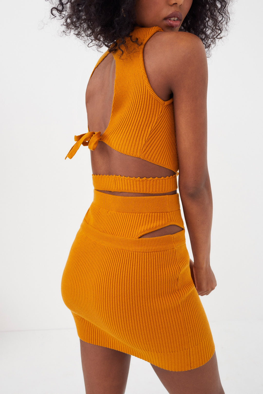For Love and Lemons Maggie Mini Skirt - Orange