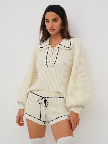 For Love and Lemons Jeannette Sleep Short - Cream